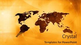  Presentation with perfect - PPT theme having world map technology style - perfect background and a gold colored foreground