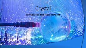  Presentation with fiber optic - Presentation design with world map technology style background and a light blue colored foreground