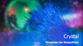  Presentation with fiber optic - Presentation theme having world map technology style background and a cobalt blue colored foreground