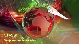  Presentation with optic - Cool new theme with world map technology style backdrop and a tawny brown colored foreground