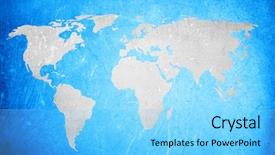  Presentation with map vintage - Presentation theme enhanced with world map vintage artwork - perfect background and a light blue colored foreground