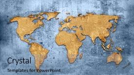  Presentation with map vintage - Theme with world map vintage artwork background and a light blue colored foreground