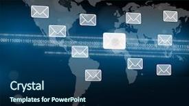  Presentation with world map - Audience pleasing presentation theme consisting of world map with binary backdrop and a navy blue colored foreground