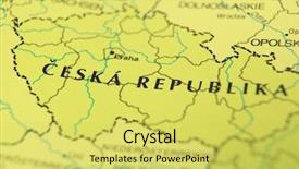  Presentation with gps map to route destination - Slide deck featuring world maps red - czech republic as a travel background and a yellow colored foreground