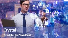  Presentation with modern - PPT theme enhanced with world mission - businessman in modern business concept background and a ocean colored foreground