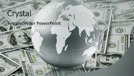  Presentation with silver - Amazing theme having globe on a silver dollar backdrop and a light gray colored foreground