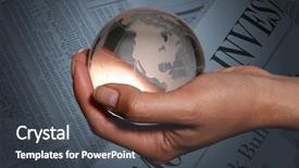  Presentation with globe - Audience pleasing presentation consisting of investment theme - woman holding glass globe backdrop and a dark gray colored foreground