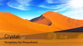 Presentation with africa tourism - PPT theme having world namib desert african background and a gold colored foreground