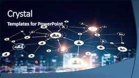  Presentation with interaction - Presentation with world network - global connection and interaction mixed background and a navy blue colored foreground