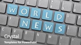 Presentation with news - PPT theme with world news on keyboard background and a  colored foreground