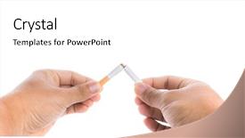  Presentation with tobacco - Beautiful PPT theme featuring drug release - world no tobacco day broken backdrop and a white colored foreground