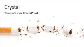  Presentation with tobacco - PPT theme enhanced with safety cigarettes - world no tobacco day broken background and a white colored foreground