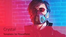  Presentation with steampunk - Audience pleasing theme consisting of world-of-steampunk-portrait backdrop and a red colored foreground