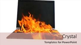  Presentation with fire insurance - Audience pleasing slides consisting of world on fire computer damage backdrop and a coral colored foreground