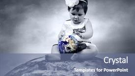  Presentation with world peace - Audience pleasing slides consisting of world peace - child sitting on the planet backdrop and a ocean colored foreground