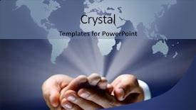  Presentation with world peace - Colorful slide deck enhanced with world peace - hand symbol backdrop and a seafoam green colored foreground