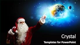  Presentation with red planet - Beautiful presentation theme featuring world peace - image of santa claus backdrop and a black colored foreground