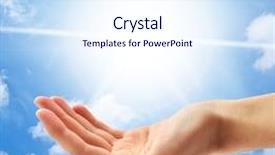  Presentation with world peace - Cool new presentation design with world peace - planet earth and human hand backdrop and a sky blue colored foreground