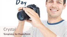  Presentation with blue-global - PPT layouts featuring world-photography-day-text background and a  colored foreground