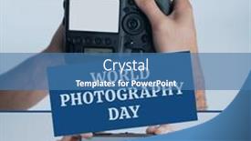  Presentation with blue global - Slides featuring world-photography-day-text background and a teal colored foreground