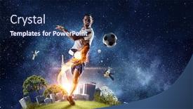  Presentation with game world - Presentation design featuring world-popular-and-loved-game background and a navy blue colored foreground