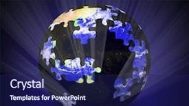 Presentation with globe - Beautiful slides featuring world puzzle - illustration of a glowing globe backdrop and a navy blue colored foreground