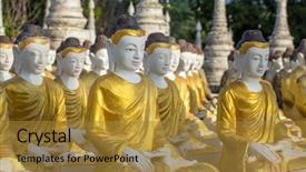  Presentation with tian tan buddha big buddha - Beautiful slides featuring world religion symbols - buddha statues at the maha backdrop and a gold colored foreground