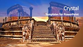  Presentation with ancient - Amazing theme having world religions - landmarks of sri lanka ancient backdrop and a teal colored foreground