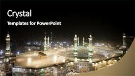  Presentation with religion islam holy quran - Amazing slide deck having world religions - mecca holy mosque backdrop and a black colored foreground