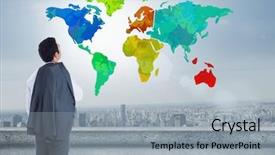  Presentation with city map - Audience pleasing PPT layouts consisting of world shoulders - digital composite of businessman looking backdrop and a light gray colored foreground