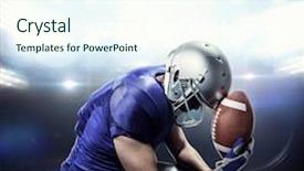  Presentation with football goal post american field - Audience pleasing PPT theme consisting of world shoulders - upset american football player backdrop and a sky blue colored foreground