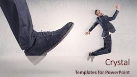  Presentation with workplace - Slides consisting of liquidity management - small businessman deported from workplace background and a light gray colored foreground