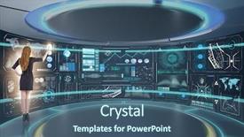  Presentation with data management - Audience pleasing presentation design consisting of world system analysis - businessman in big data management backdrop and a ocean colored foreground