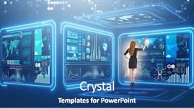  Presentation with data analysis - Cool new theme with world system analysis - businessman in big data management backdrop and a ocean colored foreground