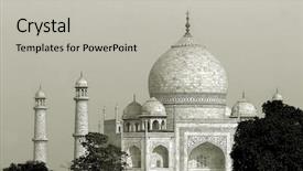  Presentation with taj mahal - Cool new presentation design with world taj mahal agra india backdrop and a light gray colored foreground