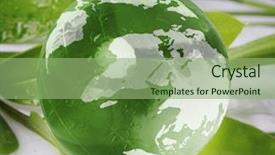  Presentation with globe - Presentation theme enhanced with world time - globe and leaves background and a seafoam green colored foreground