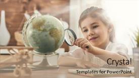  Presentation with travel globe - Cool new presentation with world time - go on an adventure happy backdrop and a coral colored foreground