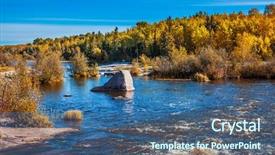  Presentation with water dam - Amazing PPT theme having damm - concept of world tours warm backdrop and a ocean colored foreground