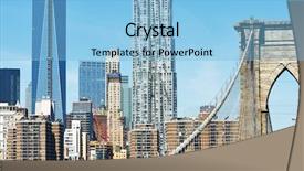  Presentation with world trade - Theme having world trade - brooklyn bridge with lower manhattan background and a light blue colored foreground