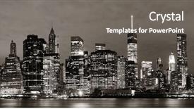  Presentation with manhattan - Amazing presentation design having world trade - manhattan downtown architecture night view backdrop and a gray colored foreground