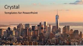  Presentation with new york city - Presentation with world trade - new york city downtown skyline background and a lemonade colored foreground