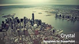  Presentation with new york city - Cool new theme with world trade - new york city manhattan downtown backdrop and a gray colored foreground