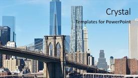  Presentation with world trade center - Amazing theme having world trade center - brooklyn bridge with lower manhattan backdrop and a light blue colored foreground