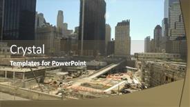  Presentation with world trade center - PPT theme with world-trade-center-ground-zero background and a dark gray colored foreground