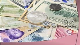  Presentation with world bank - Audience pleasing presentation design consisting of world trade patterns - yuan vs dollar bank notes backdrop and a mint green colored foreground