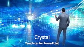  Presentation with world vision - Slides featuring world vision - businessman pressing virtual buttons background and a teal colored foreground