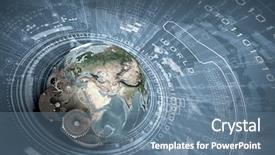  Presentation with world vision - Audience pleasing slides consisting of world vision - conceptual image with earth planet backdrop and a seafoam green colored foreground