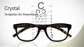  Presentation with world vision - Amazing PPT theme having world vision - reading glasses against eye test backdrop and a white colored foreground