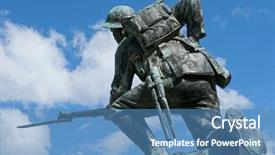  Presentation with british war - Amazing theme having world war i monument backdrop and a teal colored foreground