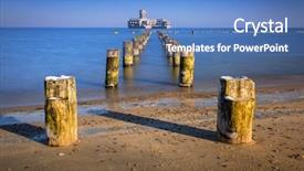  Presentation with sea war - Presentation theme enhanced with world war ii torpedo platform background and a teal colored foreground